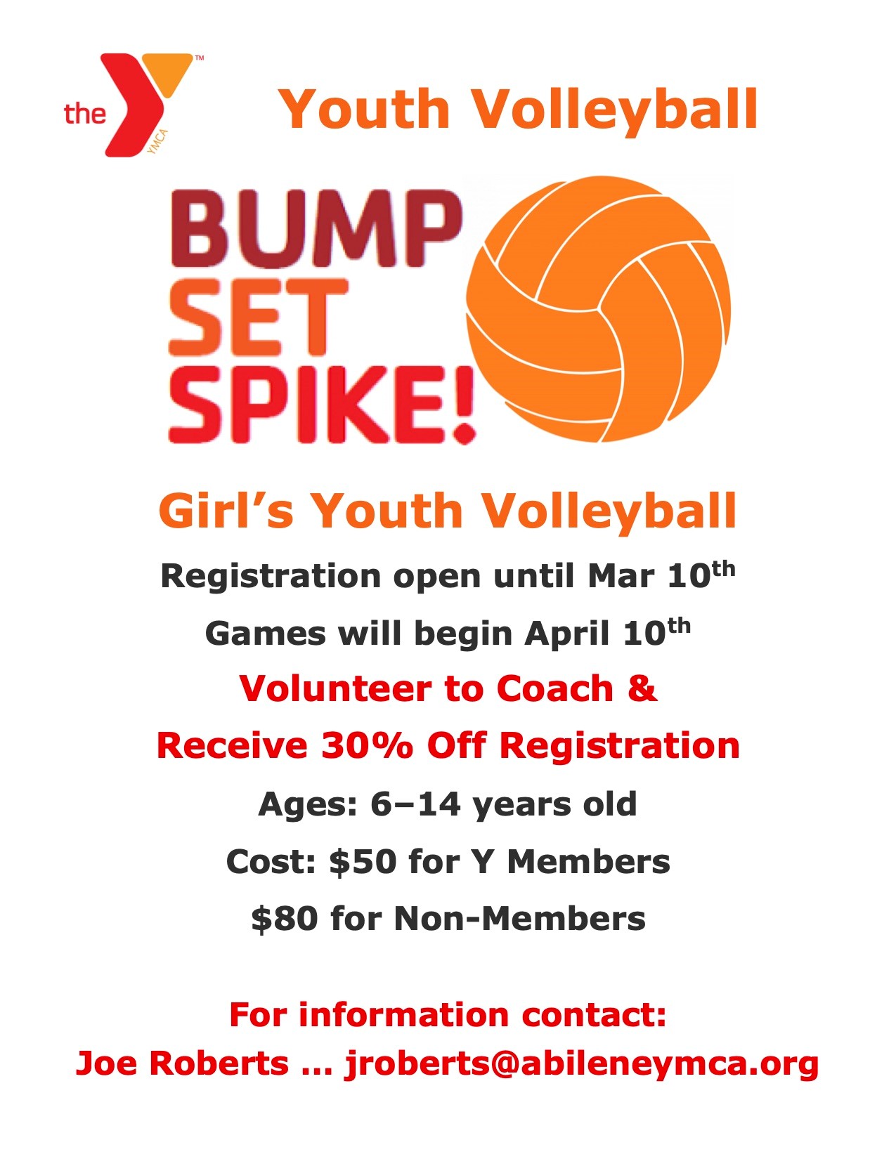 Youth Volleyball YMCA of Abilene